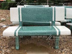 Ghế đá sân vườn trắng xanh